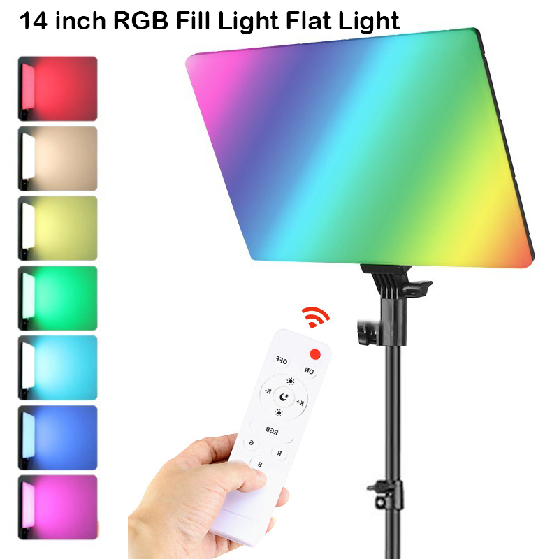 Video Light Panel Led - RGB 14 ''LED-videolamp Afstandsbediening Fotografie Selfie