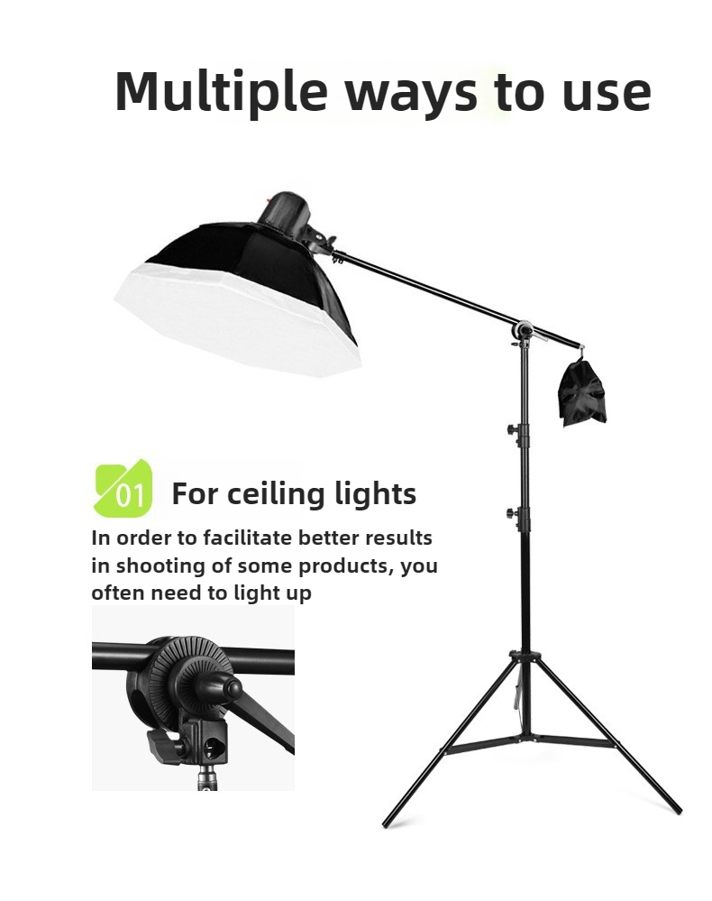 Reflector Arm Clamp - Draaibare dubbele gripklembeugel voor fotostudio boomarm,