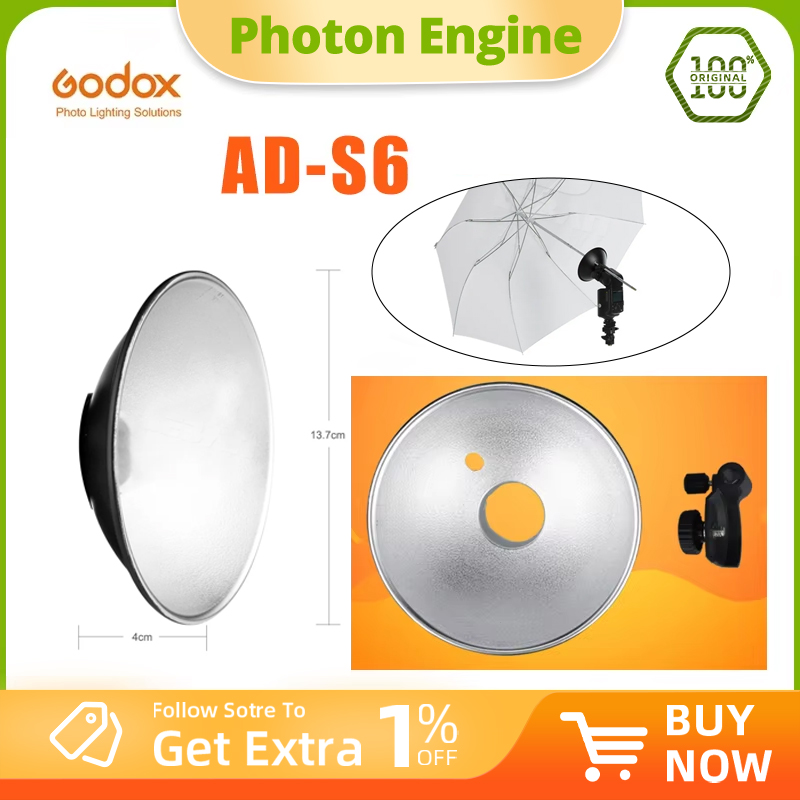 Beauty Dish 55Cm - Godox AD-S6 draagbare paraplu-type reflector voor