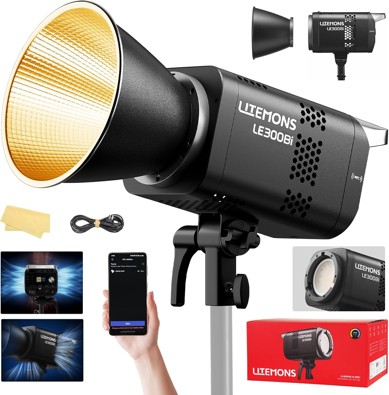 Video Light Panel Led - RGB LED Videoverlichtingsset, 3-pack studio-videolampen met