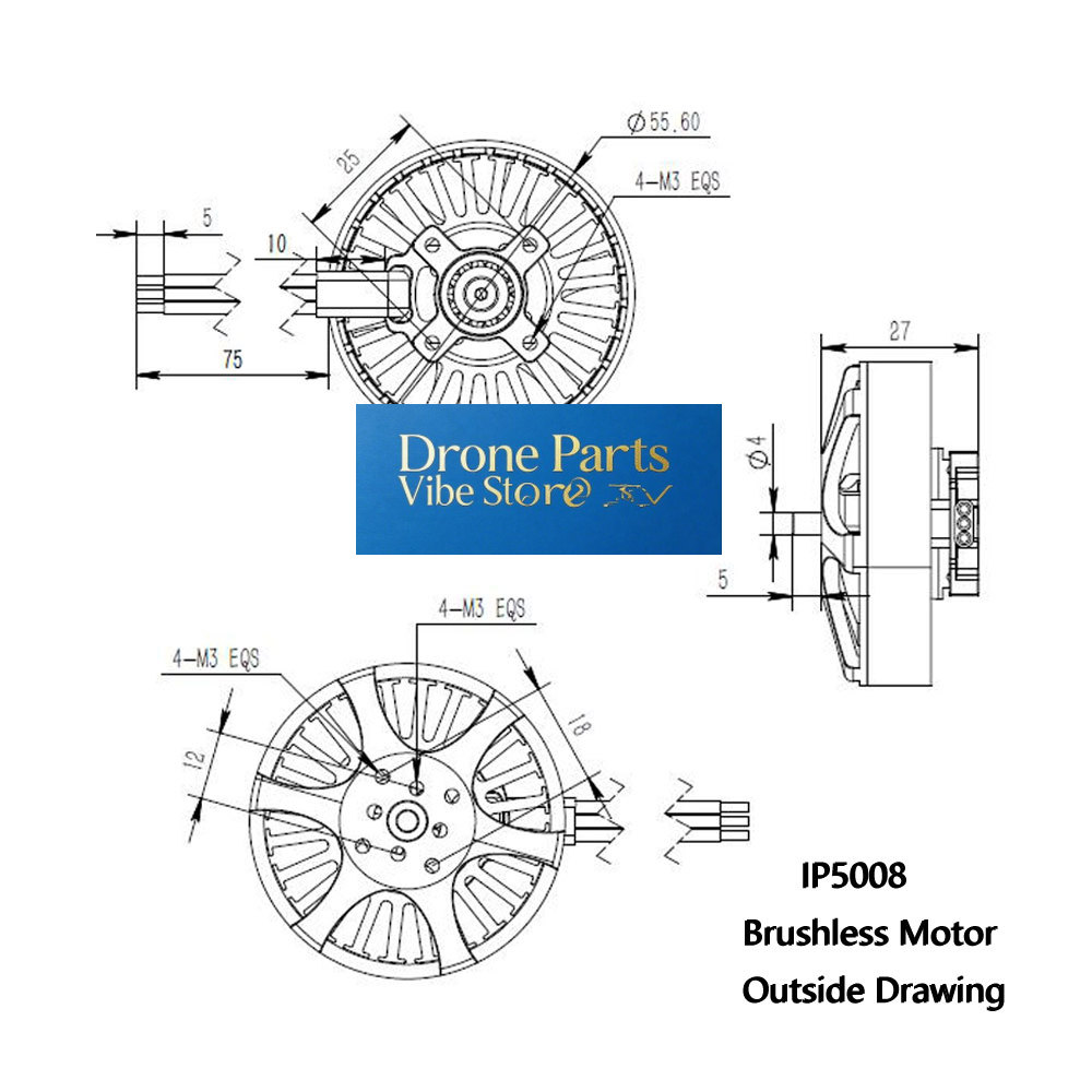 Photography Lighting Composition - DParts1IP5008 KV370 borstelloze motor voor multi-rotor