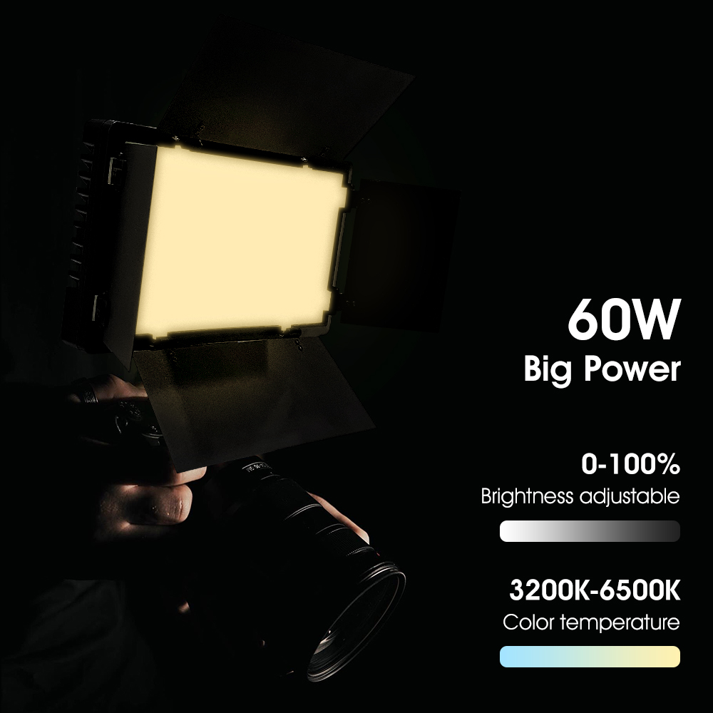 Draagbare Videolamp DS60BI Fot - Video Light Panel Led recensie en prijs