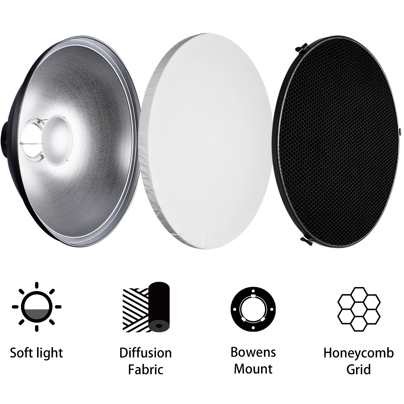Selens 55cm Zilver/Wit Interie - Beauty Dish 55Cm recensie en prijs